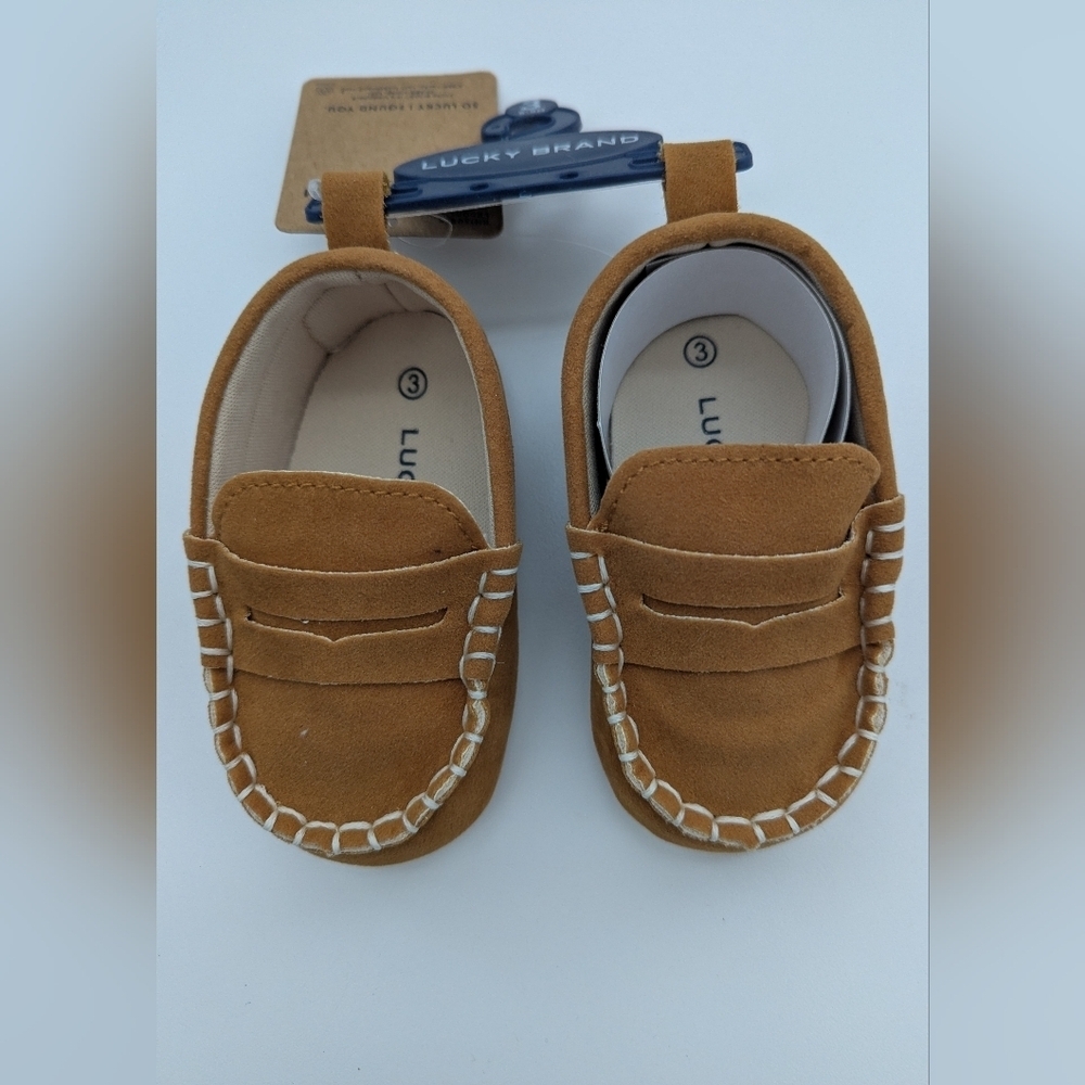 ✨NWT Lucky Brand Baby Size 3 (6-9 months) Tan Shoes/Loafers/Slippers/Moccasins